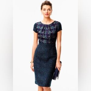 Talbots Mixed Media Houndstooth Tweed Dress 6